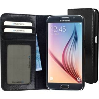 👉 Portemonnee zwart leer Mobiparts Excellent Wallet Case Galaxy S6 Jade Black 8718066280503