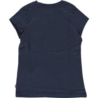 👉 Shirt blauw katoen 116 meisjes donkerblauw Levis! Korte Mouw - Maat 3665115018615