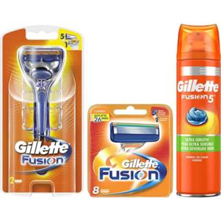👉 Mes gel Gillette Combi Fusion Scheersysteem incl 10 Mesjes + Ultra Sensitive 200ml