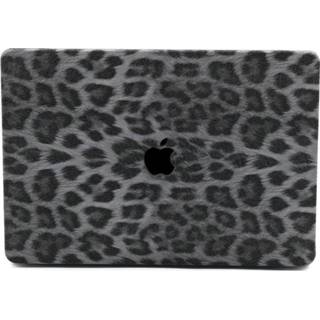 👉 Coverhoes wit kunststof Leopard Pattern White hardcase hoes zwart Lunso - cover MacBook Air 13 inch (2018-2019) 9145425535742