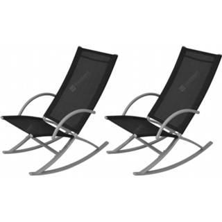 👉 Steel VidaXL Garden Rocking Chairs 2 pcs and Textilene