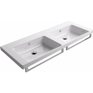 👉 Wastafel active wit sito keramiek Ben zonder kraangat 125x50x18 cm