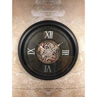 👉 Klok zwart metaal metal tandwiel - industrieel Ø80cm 7439647117162