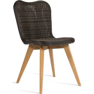 👉 Terrasstoel grijs teak polyethyleen hout belgi active tuinstoelen Vincent Sheppard Lena Dining Chair - Tuinstoel Onderstel Zitting Wicker Mocca/Grijs 8720195953661