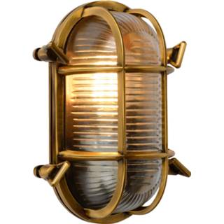 👉 Buitenwandlamp Lucide DUDLEY Buiten Wandlamp Ovaal IP65 E27/60W Mat gou 5411212114884