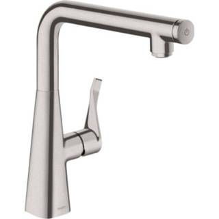 👉 Keukenkraan RVS Hansgrohe Metris Select 1-gats 260 m. instelbaar draaibereik uitloop 110°,150° of 360° knop v. pauzefunctie look