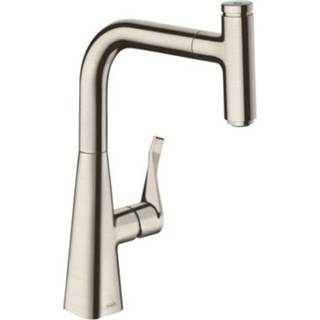 👉 Keukenkraan chroom Hansgrohe Metris Select 1-gats 240 m. uittrekbare 150° draaibare uitloop knop v. pauzefunctie