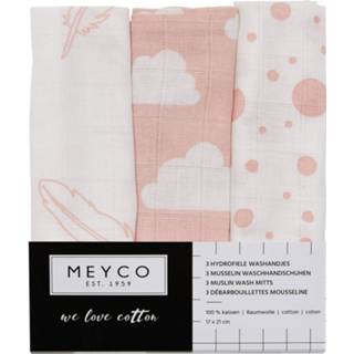 Washandje roze neutraal neutral Meyco Feater Washandjes 3 Stuks 4054703458244