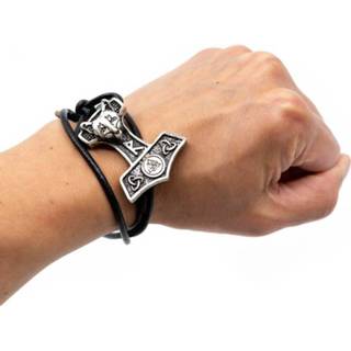 👉 Armband messing Viking Thor's Hammer met Runen en Vos 7448133254212