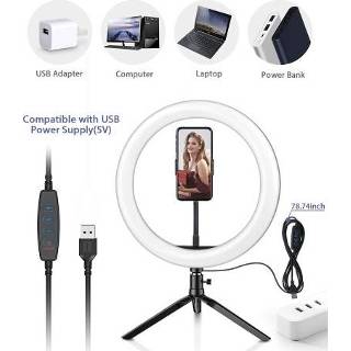 👉 Cameralamp DC5 V 12 W 36 120 LEDs Light Round Selfie Camera Lamp BT Connected Remote Controller/ 11 Levels Adjustable Brightness Dimmable/ 3 Colors Temperature Changing/ USB Powered Operated/ Flexible Goose Neck Design/ 360° Rotatable Illumination Angle with Cell Phone Holder for Live Show Taking Pictures