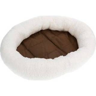 Knuffelbed Fluffy 2in1 - Wit / Bruin