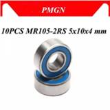 Bearing blauw rubber 10PCS ABEC-5 MR105-2RS MR105 2RS RS MR105RS 5x10x4 mm Blue sealed miniature High quality deep groove ball bearings