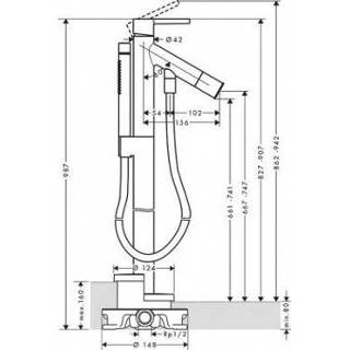 👉 Vrijstaande badkraan chroom Hansgrohe AXOR Starck afbouwdeel v. m. omstel voorsprong 15.6cm 4011097815862