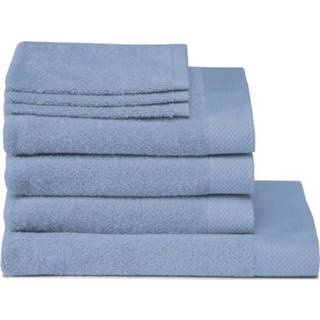 👉 Handdoek katoen blauw Seahorse Pure badtextiel - 100% (60x110 cm) Set van 3 Denim 8719002074736