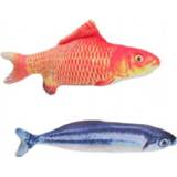👉 Makreel 2x Stuks kattenspeelgoed vissen met kattenkruid/catnip 19 cm goudvis en