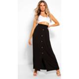 👉 Button Front Jersey Maxi Skirt, Black