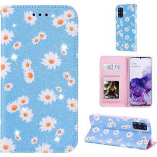 👉 Portemonnee blauw Daisy Pattern Samsung Galaxy S20+ Portefeuille Hoesje - 5712580012643