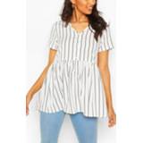 Maternity Stripe Woven Smock Top, White