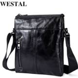 👉 Messenger bag leather small WESTAL Men Genuine thin shoulder for fashion Flap male Crossbody Bags handbags 1023