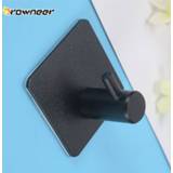 👉 Hanger zwart alloy zilver Self Adhesive Multi-Purpose Hook Aluminum Kitchen Bathroom Wall Door Key Rack Bag Towel Black Silver Holder
