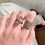 👉 Zilver vrouwen XIYANIKE 925 Sterling Silver Rings for Women Creative Trendy Irregular Geometric Handmade Vintage Punk Hiphop Jewelry Gifts