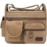 👉 Messenger bag canvas for Men Vintage Water Resistant Waxed Crossbody bags Briefcase Padded Shoulder Male Handbag