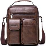 Schoudertas bruin PU leather large mannen Men Shoulder Bag for 10.5