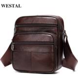 👉 Messenger bag leather small WESTAL Men's Shoulder Bags Male Genuine Crossbody for Men Flap Handbags 0505