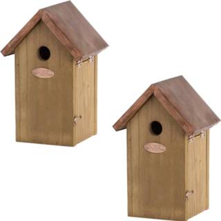 👉 Vogelhuisje 2x Vogelhuisjes/nestkastjes pimpelmees/pimpelmeesjes 25.8 cm