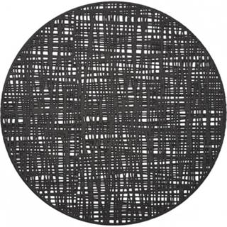 👉 Placemat zwart 10x Ronde placemats glanzend 38 cm
