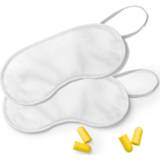 Slaapmasker wit volwassenen Pakket van 2x stuks slaapmaskers met oordoppen