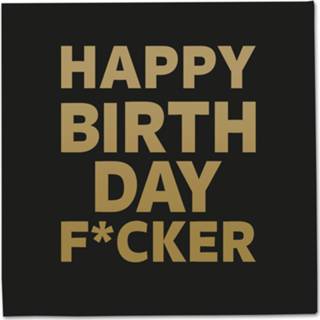👉 Tafel zwarte 60x gefeliciteerd / happy birthday f*cker thema servetten 33 x cm