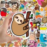 👉 Laptop sticker kinderen CA1437 50pcs/set Cute Sloth Animal Stickers Funny Cartoon Waterproof for Kids DIY Bike Guitar Fridge Toy