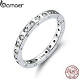 👉 Zilver vrouwen Bamoer Engagement Wedding Band Genuine 925 Sterling Silver Minimalist Promise Finger Rings for Women 2020 Bijoux Moda SCR633