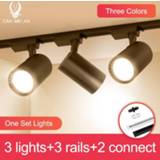 👉 Spotlight Whole Set LED Track Lights 12/20/30/40W 220V COB Lamp Rail Spotlights Lighting Fixture Spot for Home Store