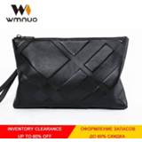 👉 Clutch leather cowhide Wmnuo Envelope Bag Men Hand Genuine Wristlets For Male Plaid Embossing Wallet Business