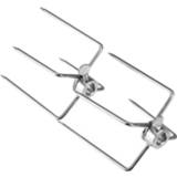 Grill steel 2Pcs BBQ Rotisserie Meat Forks Clamp Meatpicks Stainless Barbecue Skewer