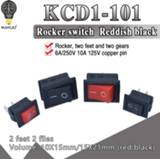 👉 Switch zwart rood wit 5pcs KCD1 Rocker Push Button Mini 6A-10A 250V KCD1-101 2Pin Snap-in On/Off 10*15 21*15MM Black Red White