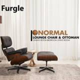 👉 Furgle Mid-Century Lounge Chair&Ottoman Premium Quality Real Leather wood Reproduction Style Sofa for Living/Dining Room Bedroom
