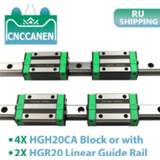 👉 Router RU 2PCS HGR20 HGH20 20mm Square Linear Guide Rail 400mm 500mm 1000mm + 4PCS Slide Block Carriage HGH20CA CNC Engraving