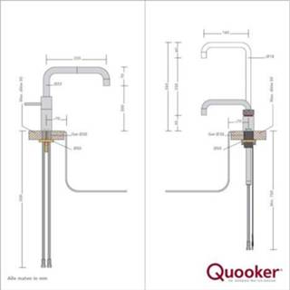 👉 Opbouw chroom nordic keramisch kokendwaterkraan standaard perlator hendel messing Quooker Square Twintaps met Combi Boiler 8719304717034