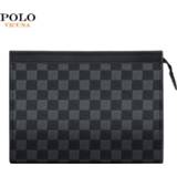 👉 Clutch mannen VICUNA POLO Famous Brand Mens Envelope Handbag Classic Plaid Design Wallet For Man Business Bag iPad