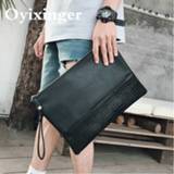 👉 Clutch zwart leather New Black Men's Day Clutches Male Envelope Bag For Ipad Alligator Crocodile Business Men Bags Masculina Sac Homme