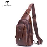 👉 Backpack leather BULLCAPTAIN Genuine Chest Back Pack bag men fashion Messenger bag's Multifunctional card bages mobile phone bags