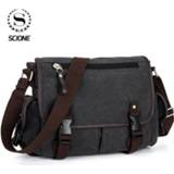 👉 Messenger bag canvas SCIONE Men's Vintage Causal Patchwork Multi-function Briefcases Shoulder Travel Crossbody Bags For Men