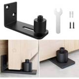 👉 Black New Sliding Barn Door Bottom Adjustable Floor ail Floor Guide Roller Locker Home Hardware Accessories