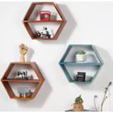 👉 Organizer Hexagon Floating Display Home Shelves Bookshelf Wall Mounted Storage