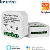 👉 Switch Lonsonho Tuya Zigbee 3.0 Smart Module No / With Neutral EU 220V 2 Way Wireless Light Compatible Alexa Google Home