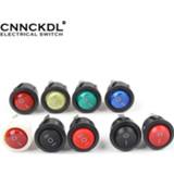 👉 Switch 5PCS KCD1 23MM Round Rocker 2/3Pin ON-OFF-ON 2/3 Position 6A/250VAC 10A/125VAC SPST LED Car Push Button With Light