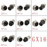 👉 F-connector 1Pcs GX16 2P 3P 4P 5P 6P 7P 8 Pin Male & Female Circular Aviation Connector GX 16 Socket Plug Wire Panel Connectors